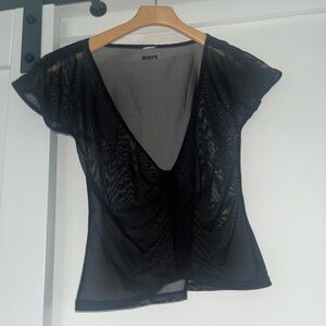 PINK Victoria's Secret Black Sheer Blouse